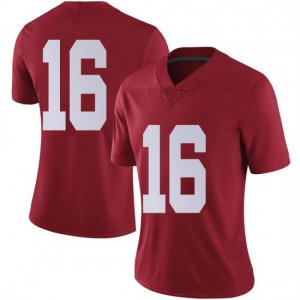 NCAA Women's Alabama Crimson Tide #16 Jayden George Stitched College Nike Authentic No Name Crimson Football Jersey RV17R17QB